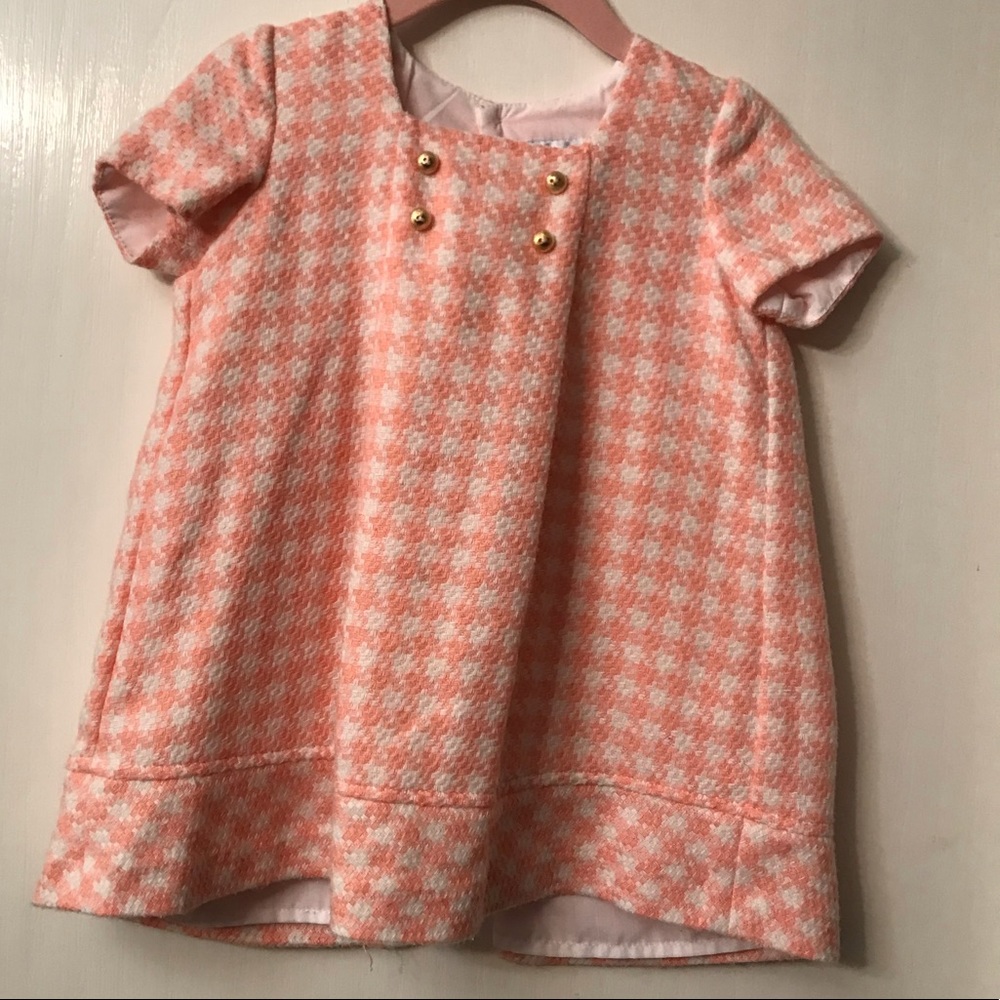 Luli & me wool dress with gold buttons 18 month